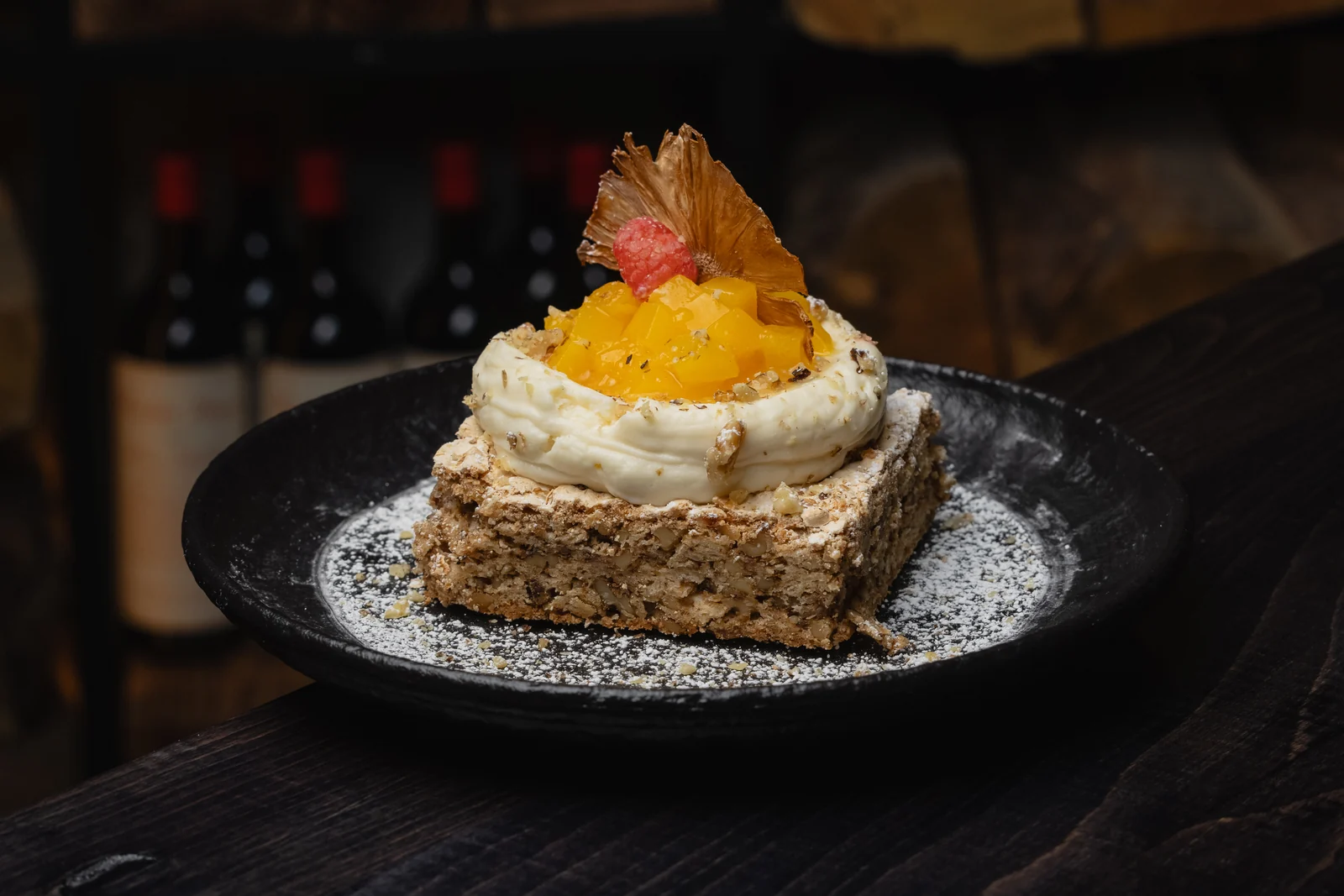Mango Mostachon dessert prepared at Origen